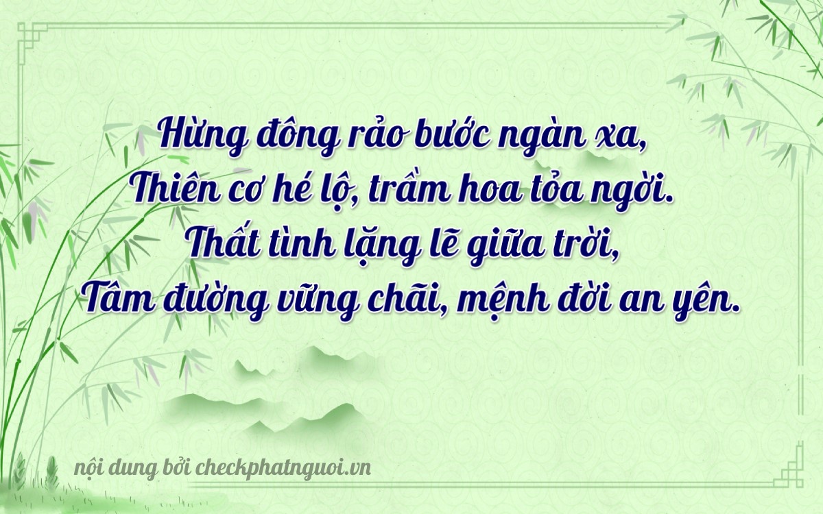 Bài thơ ý nghĩa cho <b>biển số 67AA-13767</b> tại website checkphatnguoi.vn