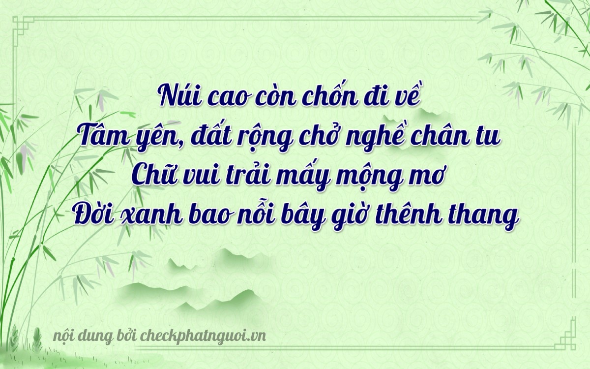 Bài thơ ý nghĩa cho <b>biển số 67AA-28049</b> tại website checkphatnguoi.vn