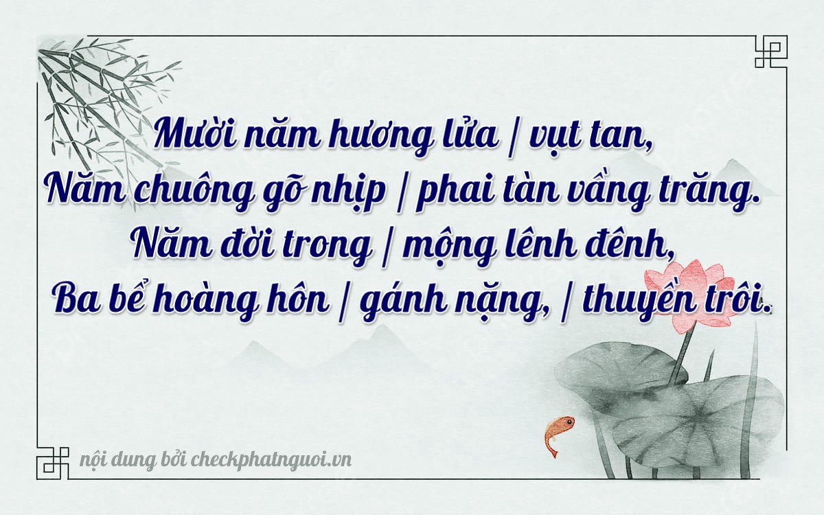 Bài thơ ý nghĩa cho <b>biển số 67AK-15534</b> tại website checkphatnguoi.vn