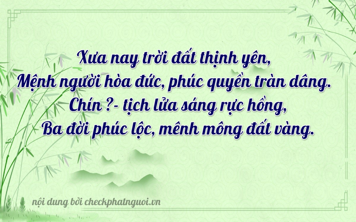 Bài thơ ý nghĩa cho <b>biển số 67AL-09132</b> tại website checkphatnguoi.vn