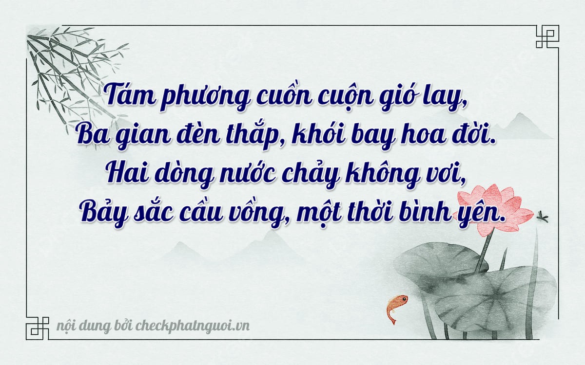 Bài thơ ý nghĩa cho <b>biển số 67B1-83274</b> tại website checkphatnguoi.vn