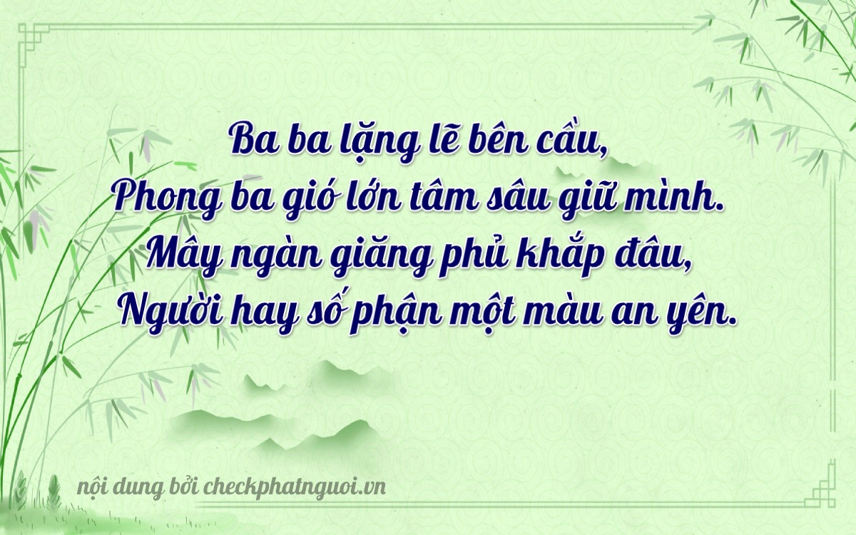 Bài thơ ý nghĩa cho <b>biển số 67B2-33236</b> tại website checkphatnguoi.vn