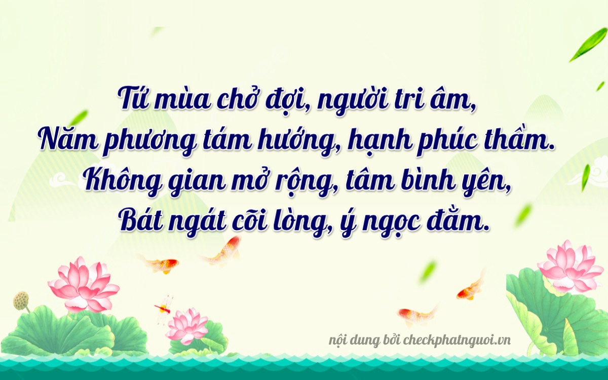 Bài thơ ý nghĩa cho <b>biển số 67B2-40508</b> tại website checkphatnguoi.vn