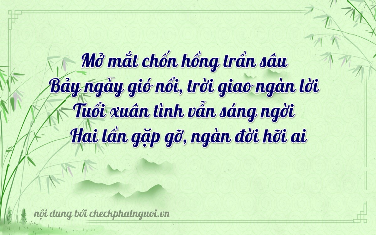 Bài thơ ý nghĩa cho <b>biển số 67B2-77720</b> tại website checkphatnguoi.vn