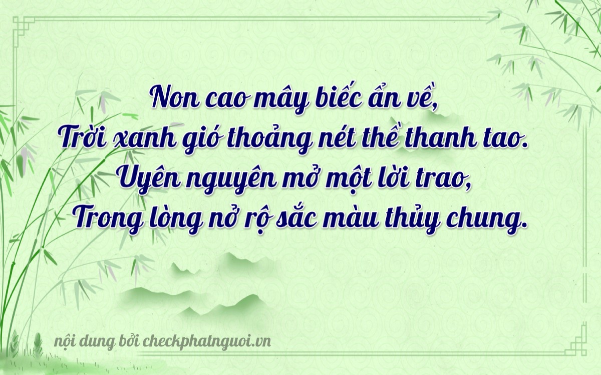 Bài thơ ý nghĩa cho <b>biển số 67E1-02521</b> tại website checkphatnguoi.vn