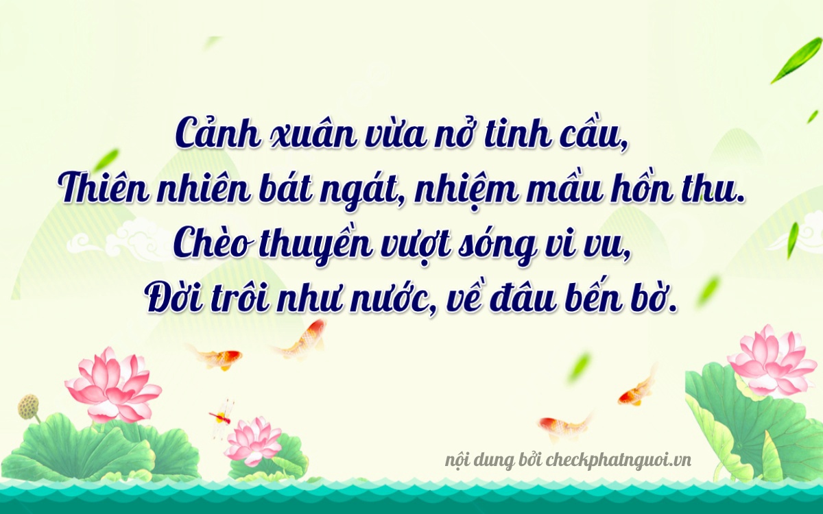 Bài thơ ý nghĩa cho <b>biển số 67F1-24507</b> tại website checkphatnguoi.vn