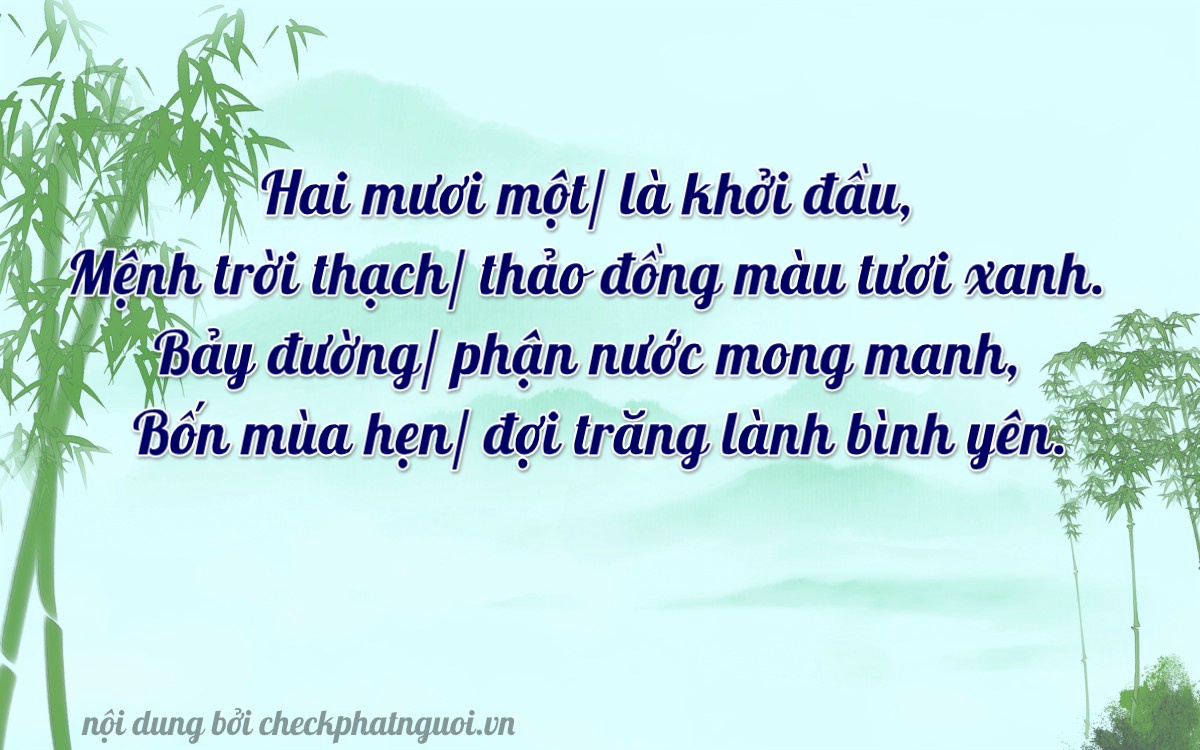Bài thơ ý nghĩa cho <b>biển số 67G1-21174</b> tại website checkphatnguoi.vn