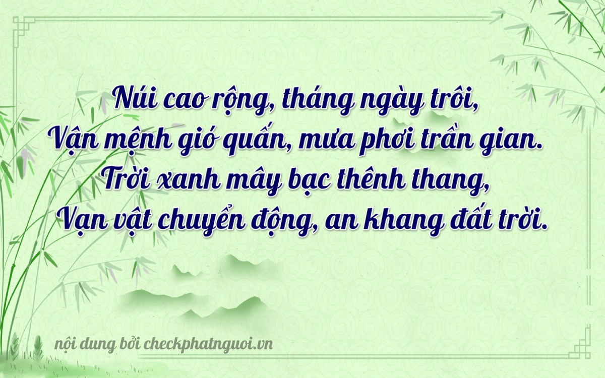 Bài thơ ý nghĩa cho <b>biển số 67L2-07951</b> tại website checkphatnguoi.vn