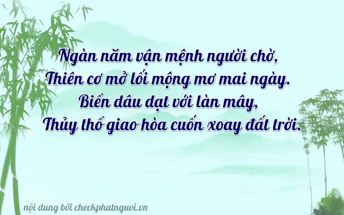 Bài thơ ý nghĩa cho <b>biển số 67L2-69001</b> tại website checkphatnguoi.vn