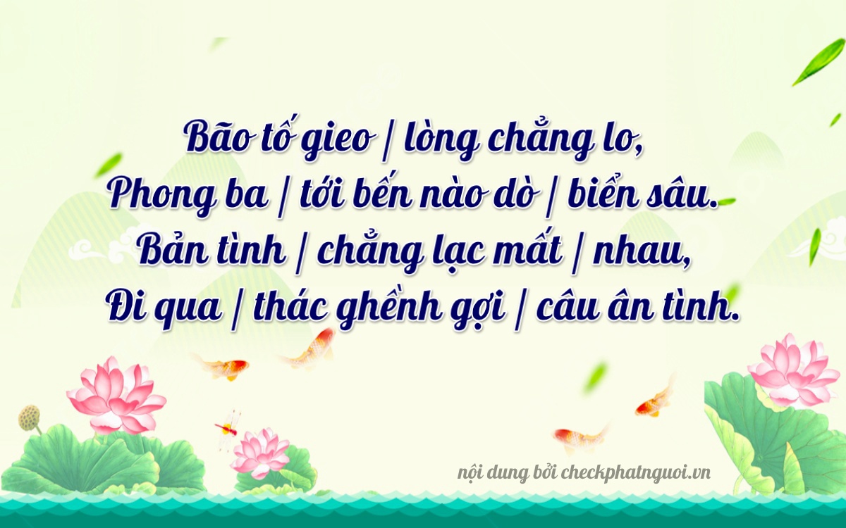 Bài thơ ý nghĩa cho <b>biển số 67L2-71656</b> tại website checkphatnguoi.vn