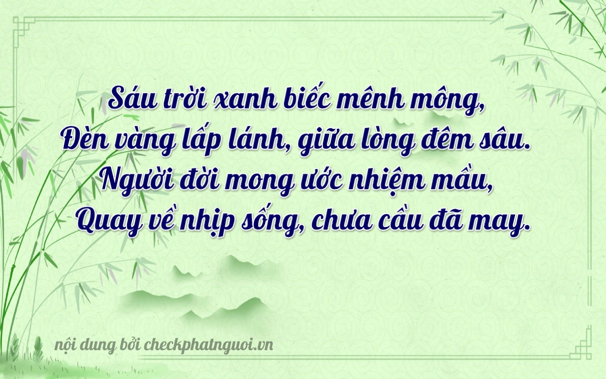 Bài thơ ý nghĩa cho <b>biển số 67N1-69373</b> tại website checkphatnguoi.vn
