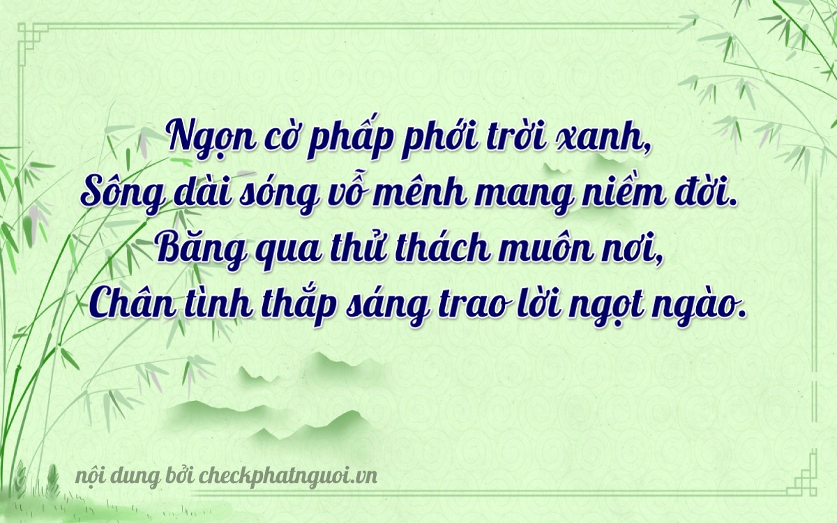 Bài thơ ý nghĩa cho <b>biển số 68A-16723</b> tại website checkphatnguoi.vn