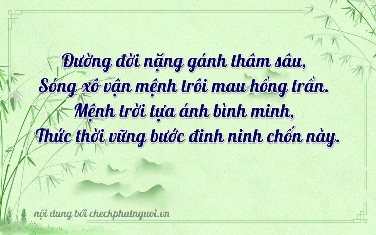 Bài thơ ý nghĩa cho <b>biển số 68A-26855</b> tại website checkphatnguoi.vn