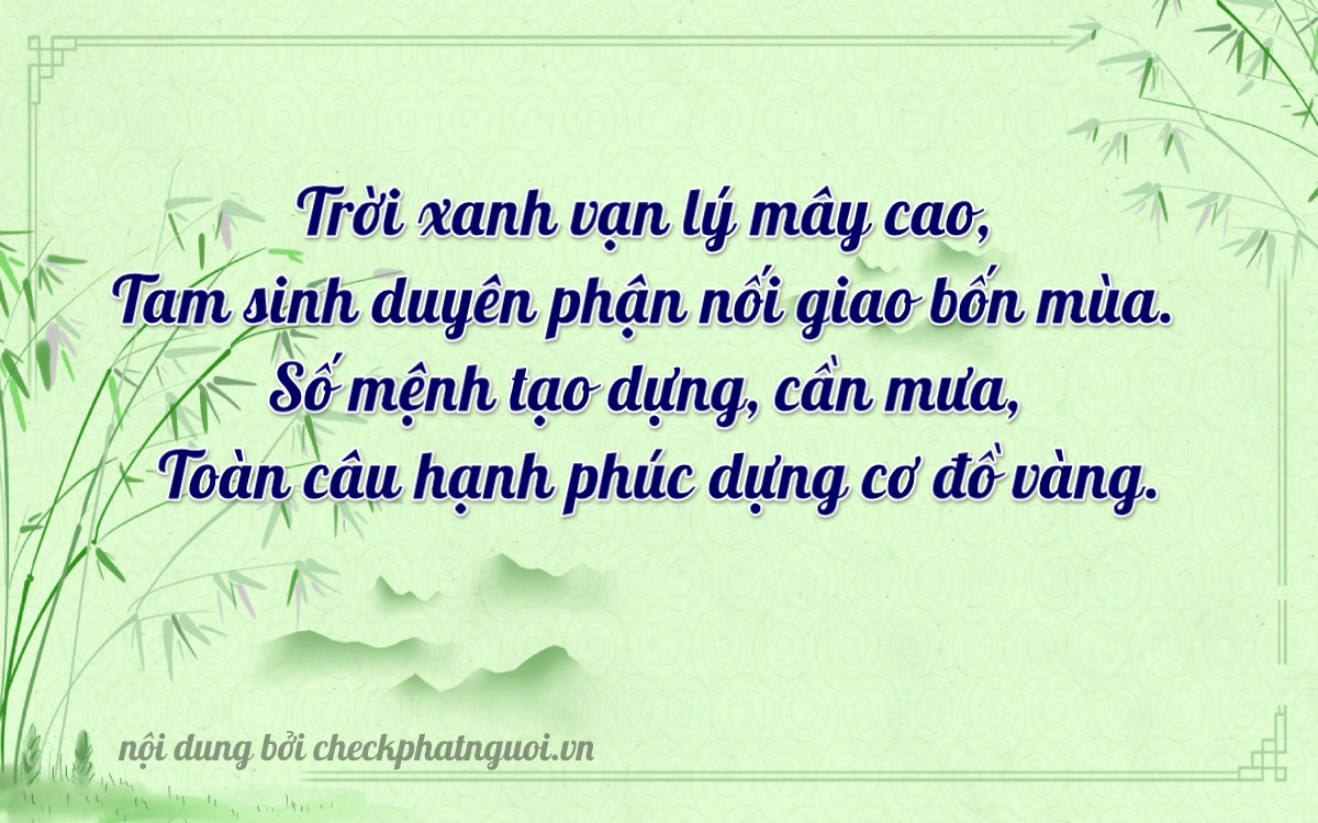 Bài thơ ý nghĩa cho <b>biển số 68A-35711</b> tại website checkphatnguoi.vn