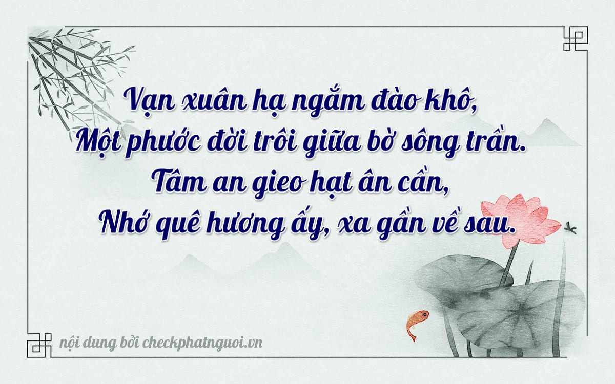 Bài thơ ý nghĩa cho <b>biển số 68AB-05416</b> tại website checkphatnguoi.vn