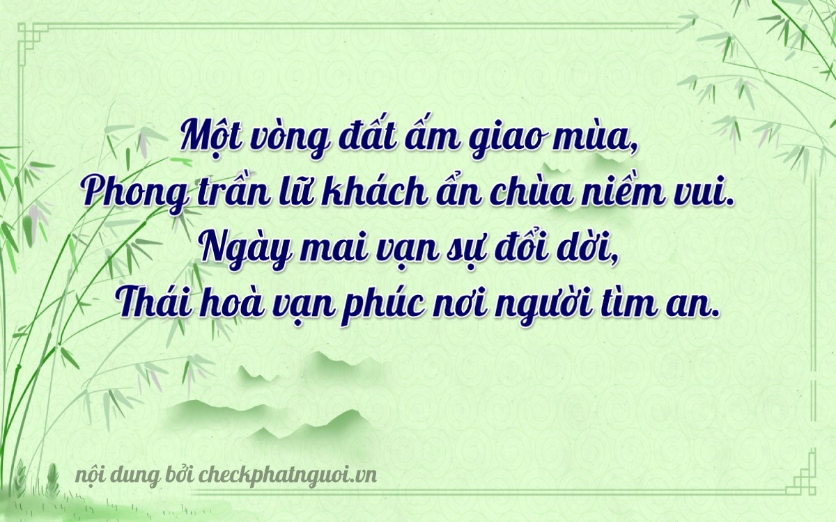 Bài thơ ý nghĩa cho <b>biển số 68AB-13609</b> tại website checkphatnguoi.vn