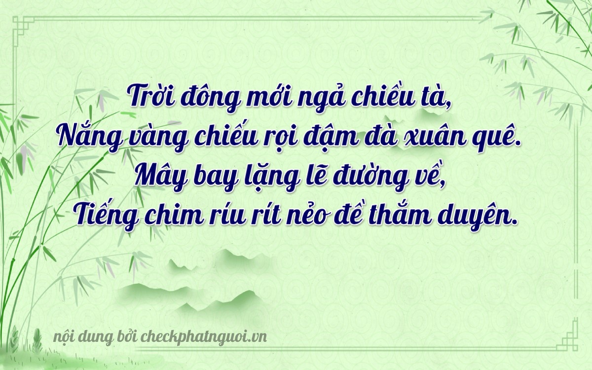 Bài thơ ý nghĩa cho <b>biển số 68B1-60239</b> tại website checkphatnguoi.vn