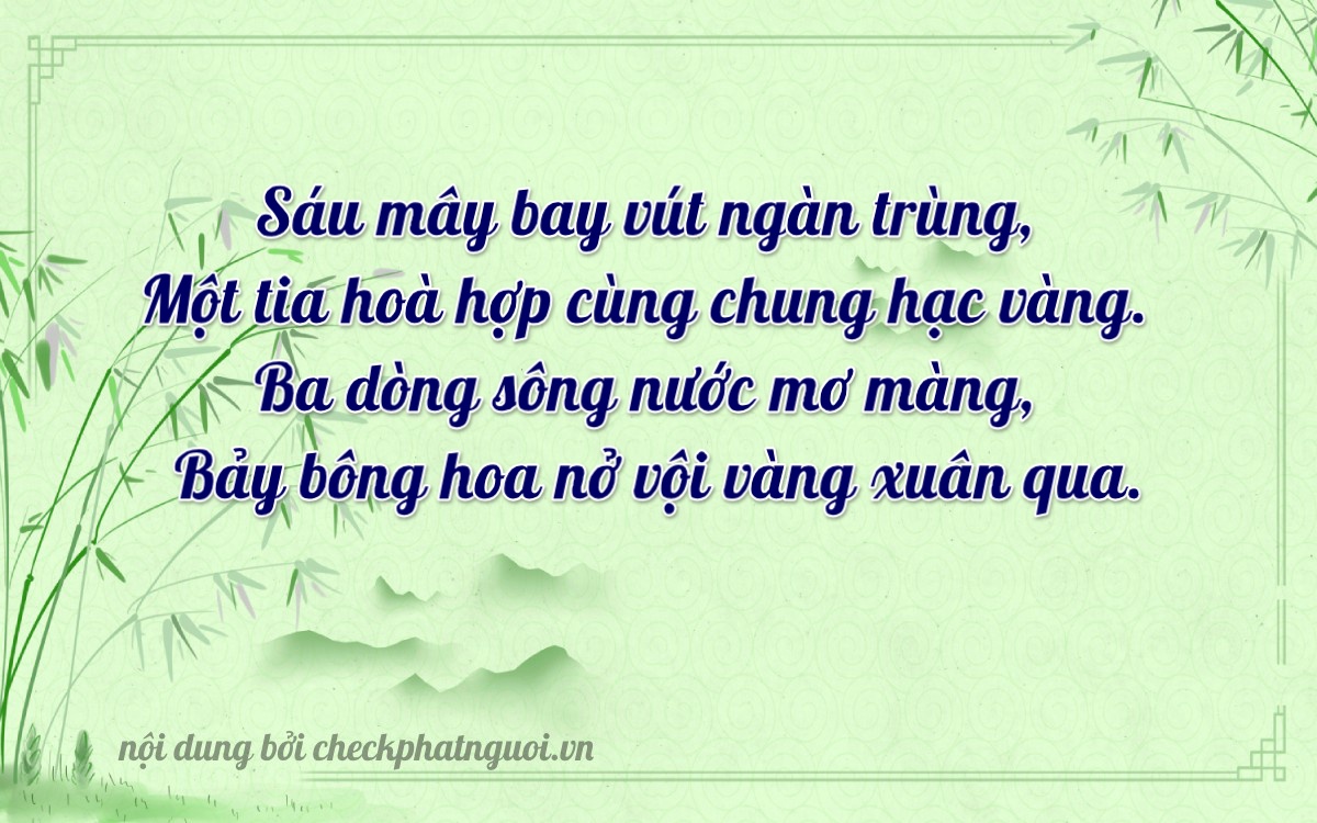 Bài thơ ý nghĩa cho <b>biển số 68C1-61317</b> tại website checkphatnguoi.vn