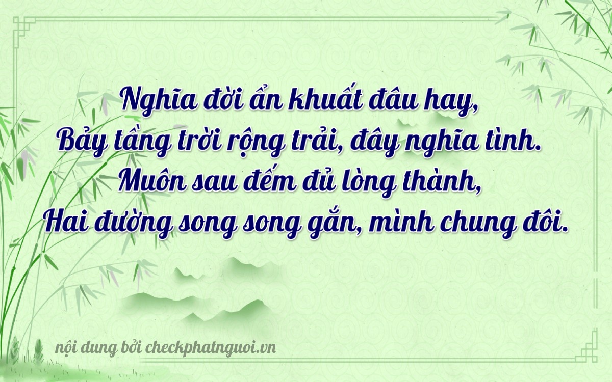 Bài thơ ý nghĩa cho <b>biển số 68D1-71207</b> tại website checkphatnguoi.vn