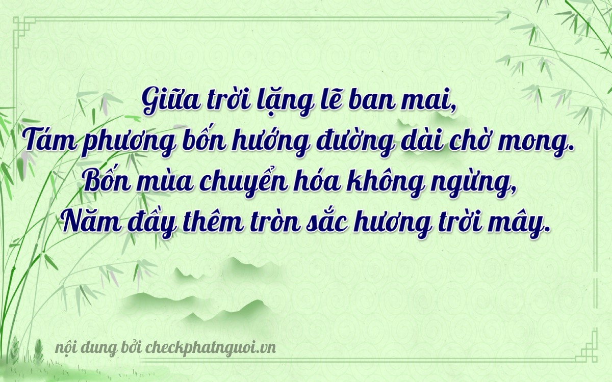 Bài thơ ý nghĩa cho <b>biển số 68H-03804</b> tại website checkphatnguoi.vn