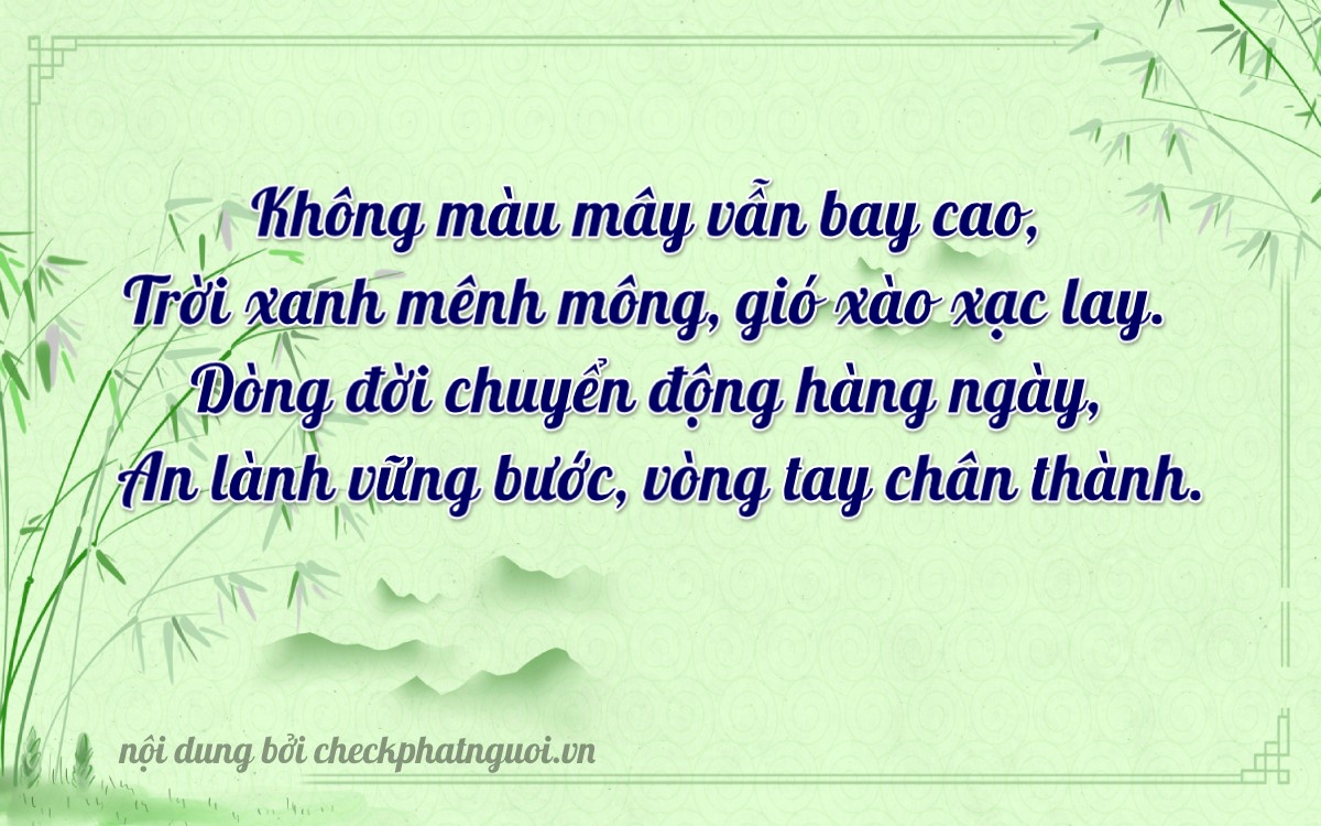 Bài thơ ý nghĩa cho <b>biển số 68H-05884</b> tại website checkphatnguoi.vn