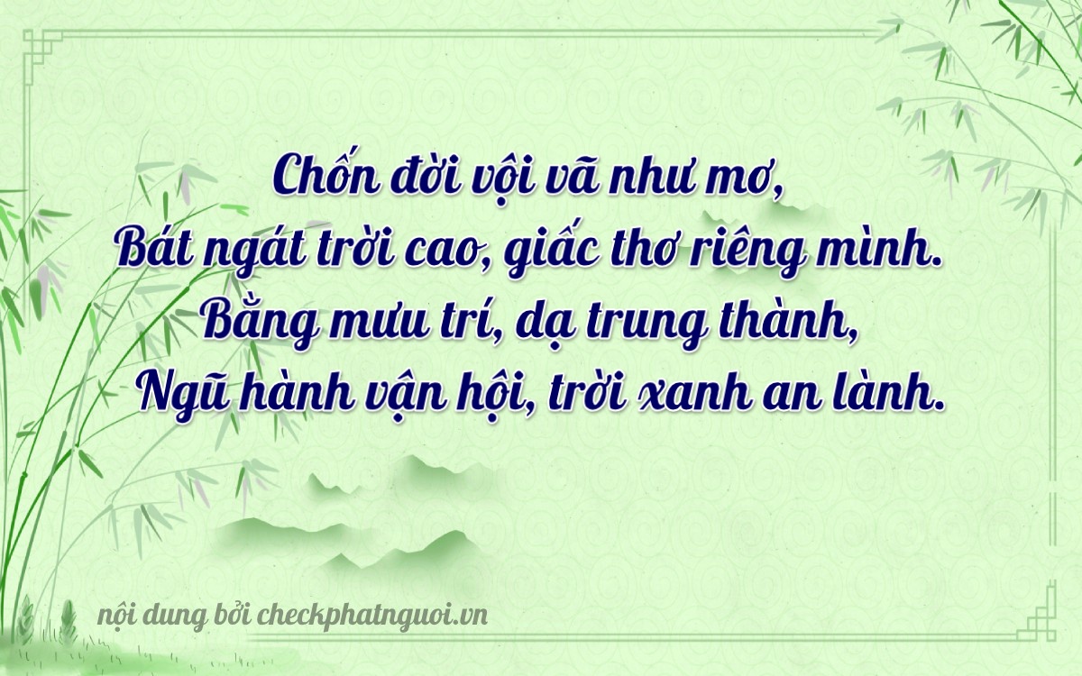Bài thơ ý nghĩa cho <b>biển số 68LA-13872</b> tại website checkphatnguoi.vn