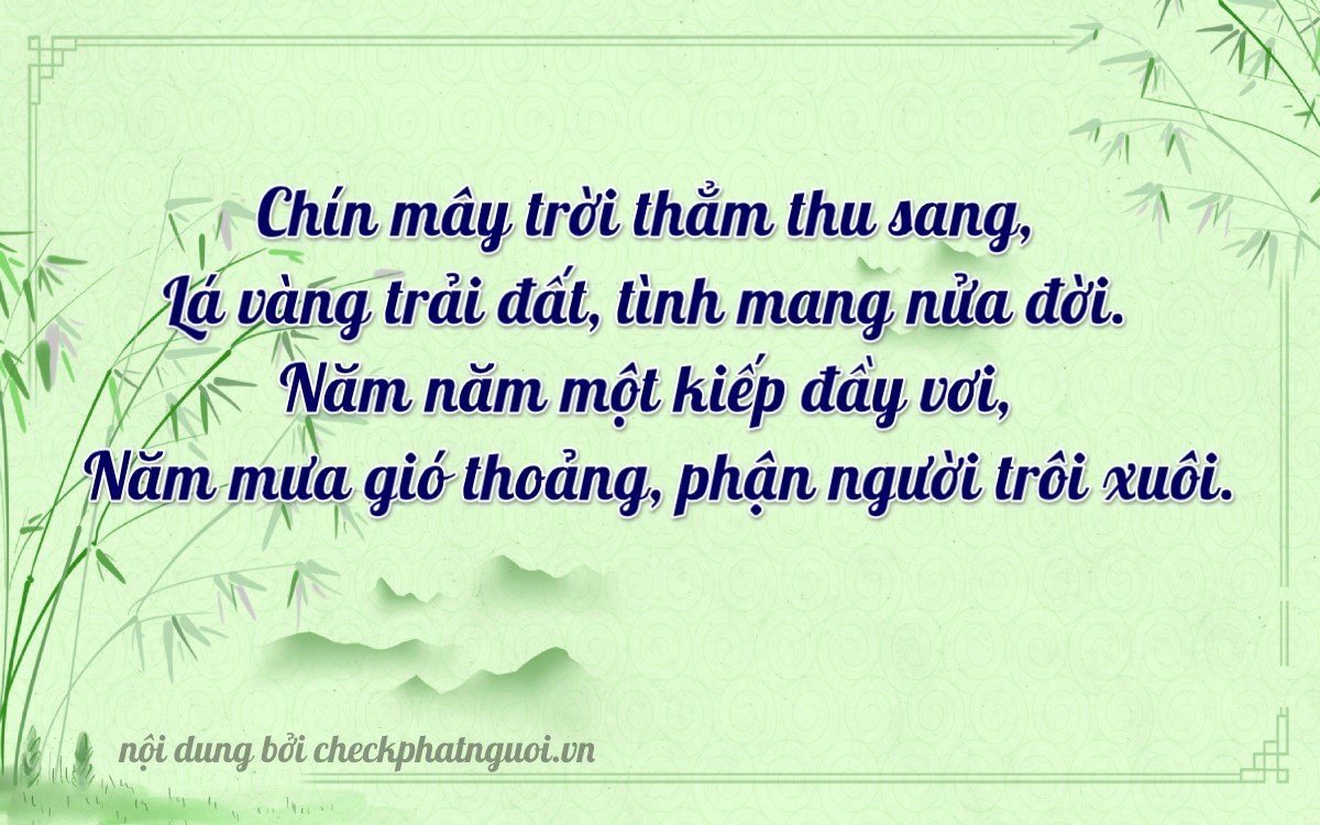 Bài thơ ý nghĩa cho <b>biển số 68NA-09550</b> tại website checkphatnguoi.vn