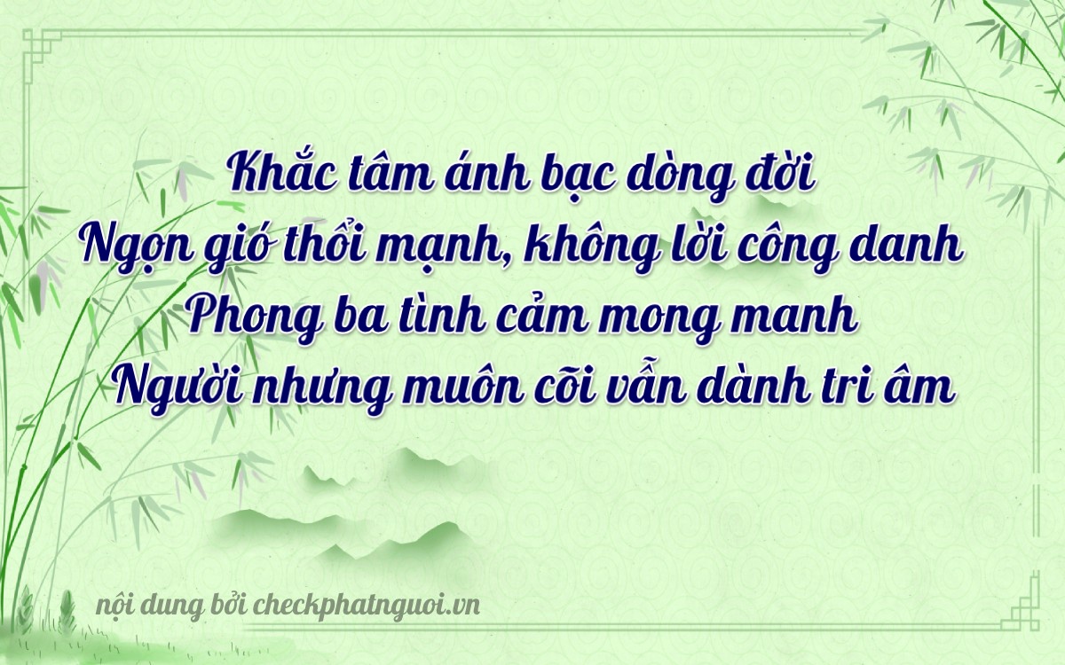 Bài thơ ý nghĩa cho <b>biển số 68S1-26542</b> tại website checkphatnguoi.vn