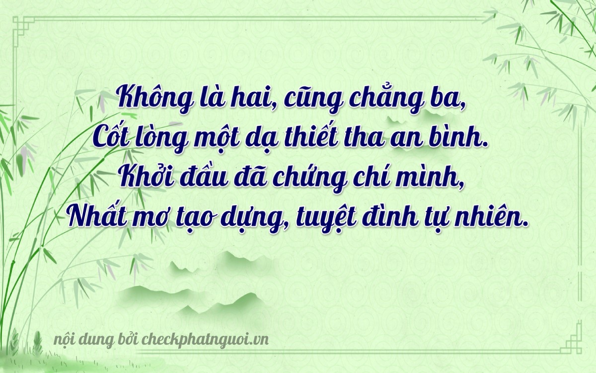 Bài thơ ý nghĩa cho <b>biển số 68T1-00011</b> tại website checkphatnguoi.vn