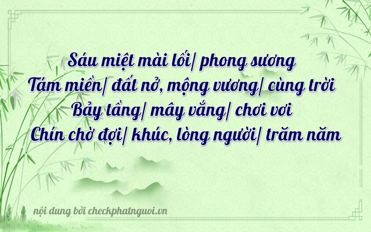 Bài thơ ý nghĩa cho <b>biển số 68X1-36879</b> tại website checkphatnguoi.vn