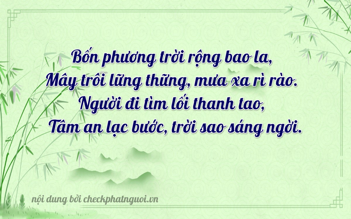 Bài thơ ý nghĩa cho <b>biển số 69A-14807</b> tại website checkphatnguoi.vn