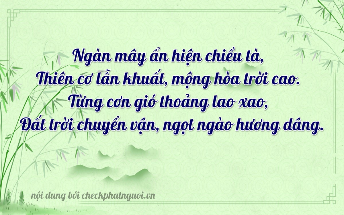 Bài thơ ý nghĩa cho <b>biển số 69AA-08699</b> tại website checkphatnguoi.vn