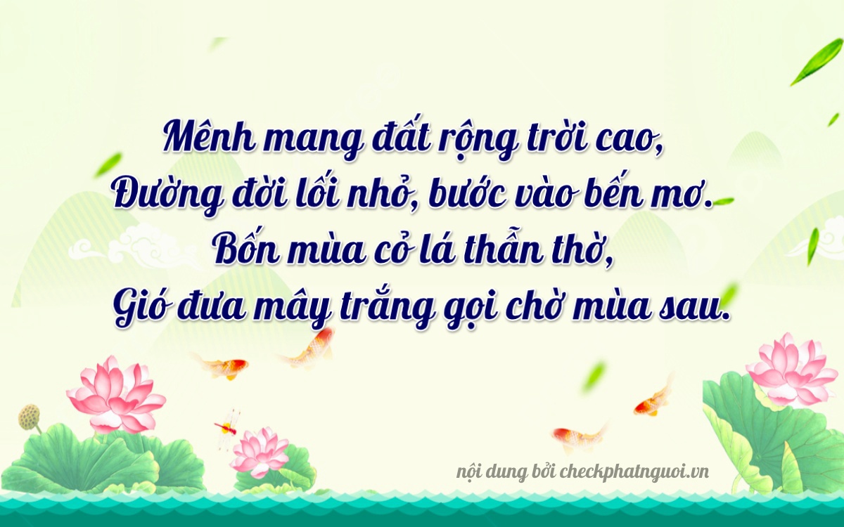 Bài thơ ý nghĩa cho <b>biển số 69AA-19704</b> tại website checkphatnguoi.vn