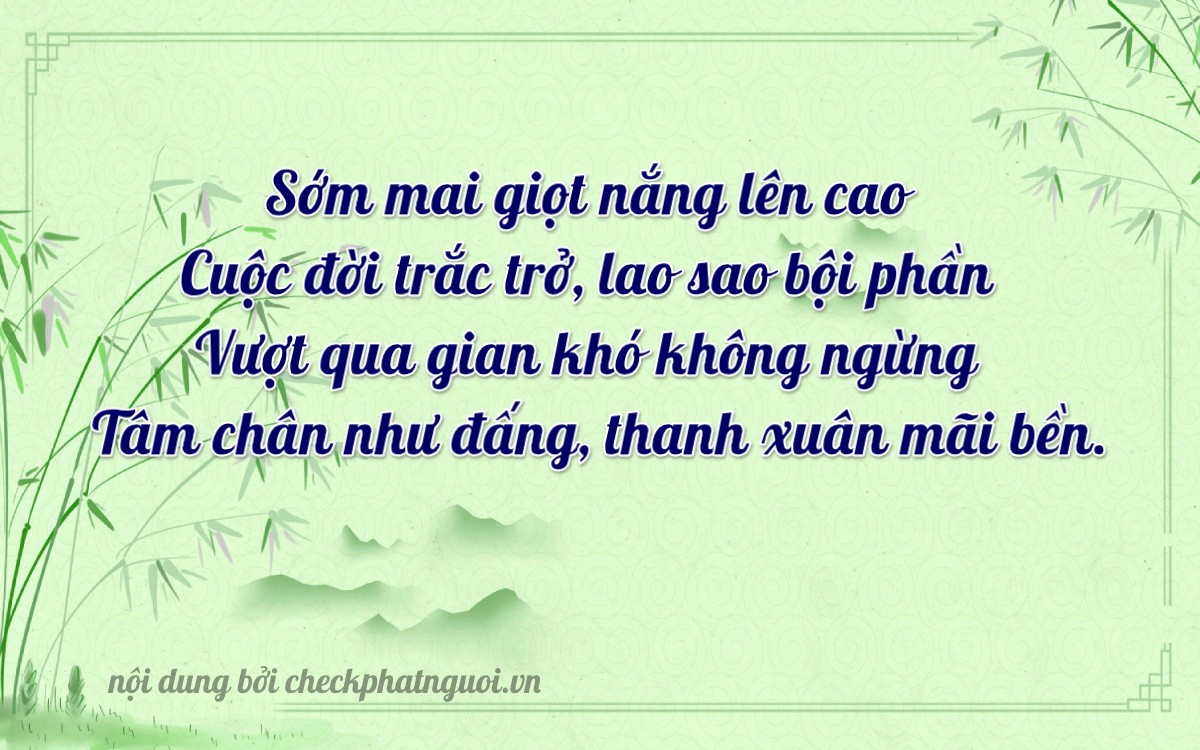 Bài thơ ý nghĩa cho <b>biển số 69AF-01513</b> tại website checkphatnguoi.vn