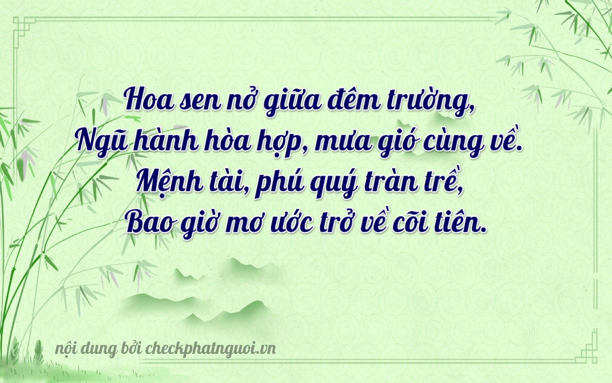 Bài thơ ý nghĩa cho <b>biển số 69AH-05685</b> tại website checkphatnguoi.vn
