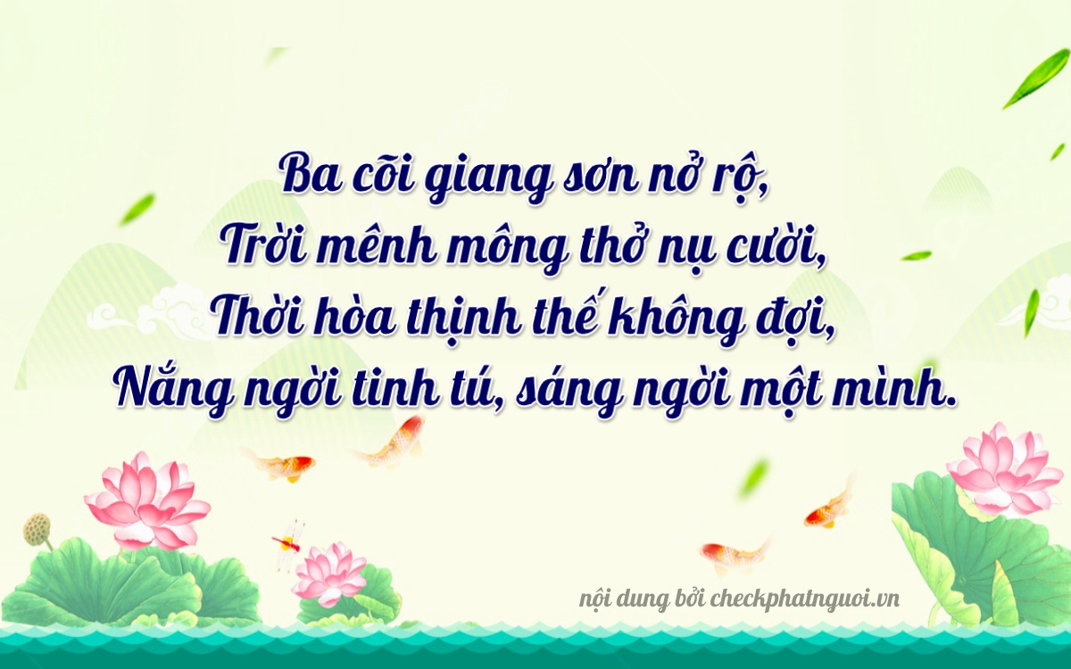 Bài thơ ý nghĩa cho <b>biển số 69AM-06670</b> tại website checkphatnguoi.vn