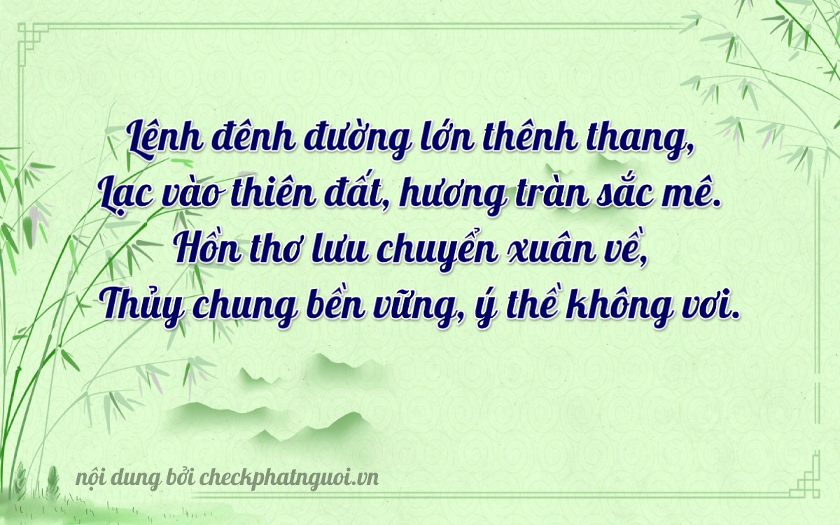 Bài thơ ý nghĩa cho <b>biển số 69AM-15308</b> tại website checkphatnguoi.vn