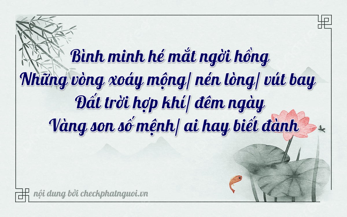 Bài thơ ý nghĩa cho <b>biển số 69D1-15145</b> tại website checkphatnguoi.vn