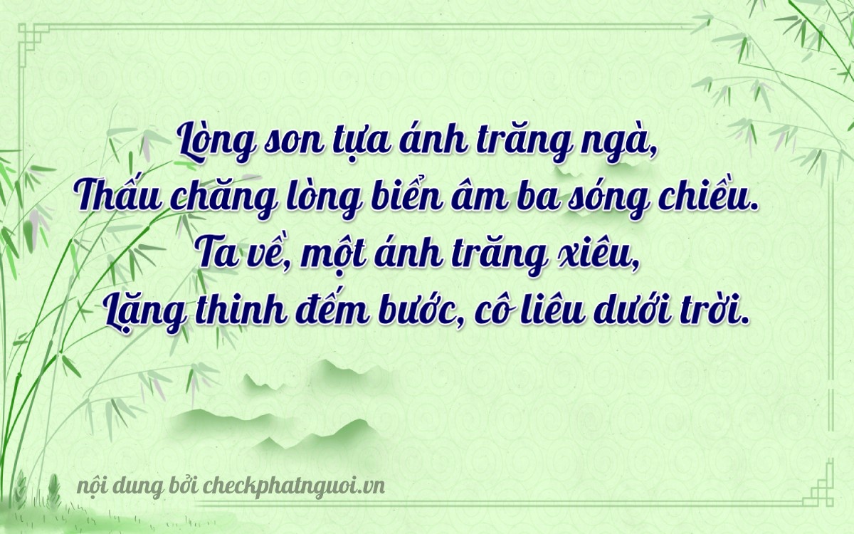 Bài thơ ý nghĩa cho <b>biển số 69E1-64247</b> tại website checkphatnguoi.vn
