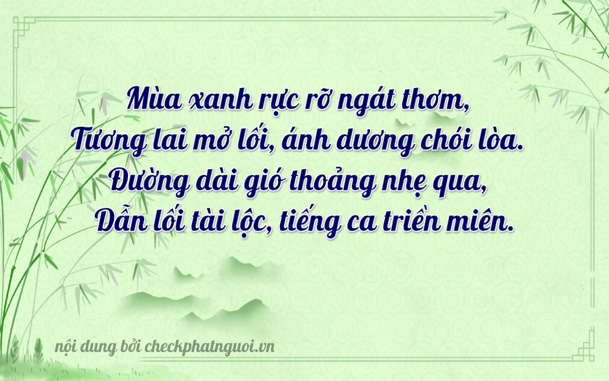 Bài thơ ý nghĩa cho <b>biển số 69M1-24932</b> tại website checkphatnguoi.vn