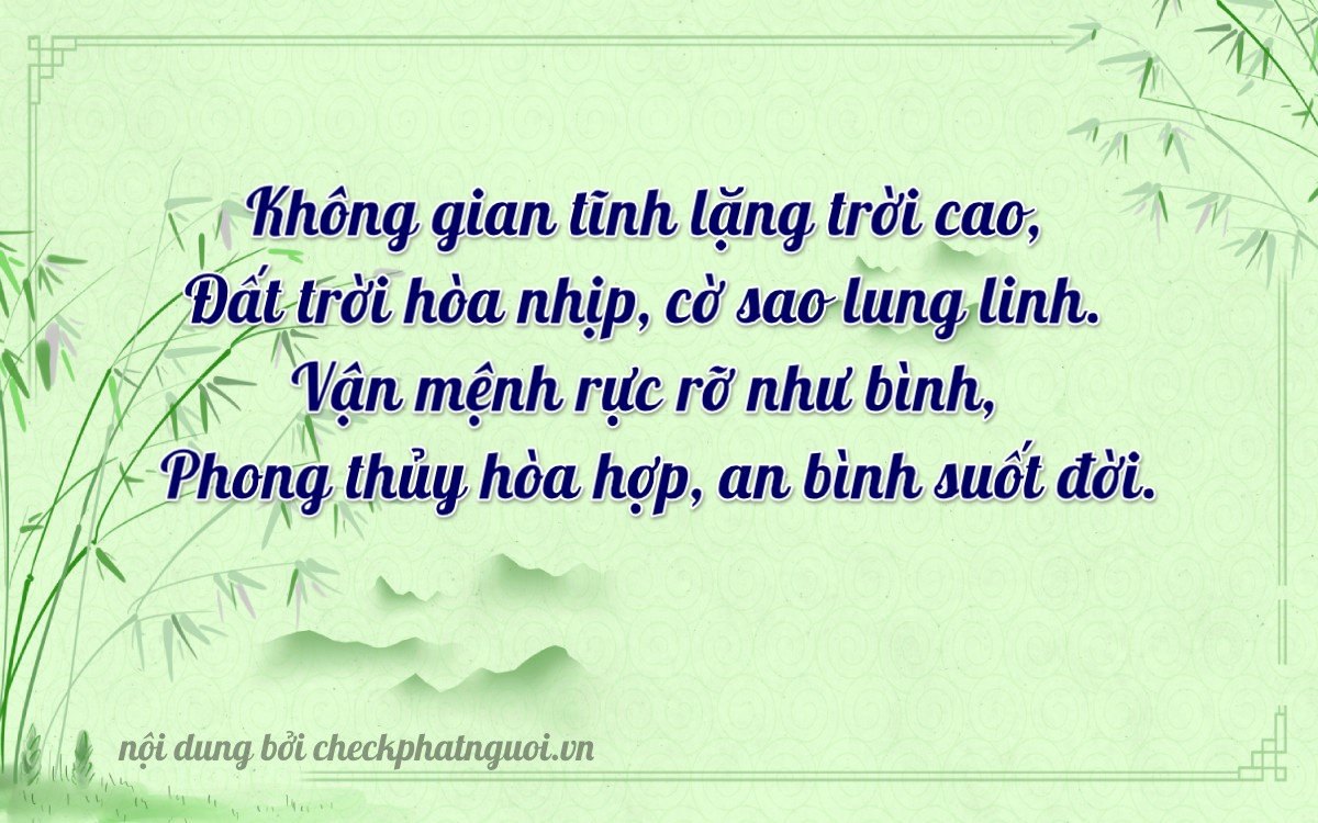 Bài thơ ý nghĩa cho <b>biển số 69N1-05765</b> tại website checkphatnguoi.vn