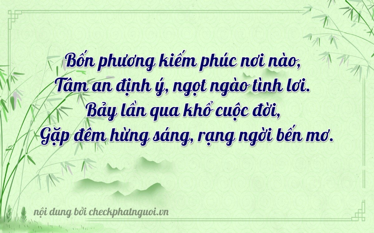Bài thơ ý nghĩa cho <b>biển số 70A-45768</b> tại website checkphatnguoi.vn