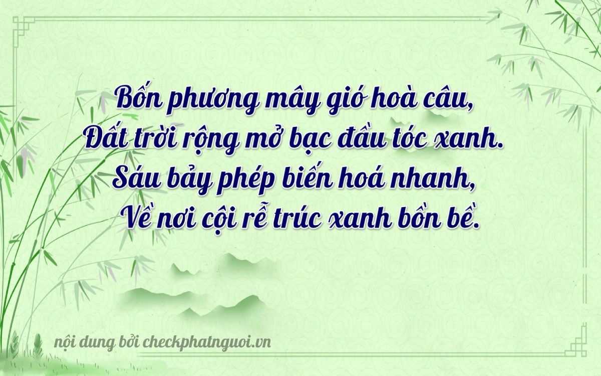 Bài thơ ý nghĩa cho <b>biển số 70A-49766</b> tại website checkphatnguoi.vn