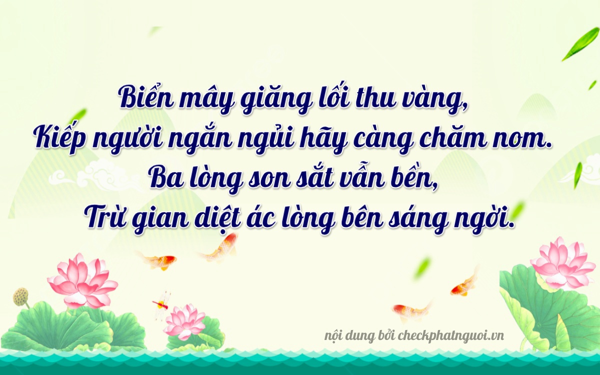 Bài thơ ý nghĩa cho <b>biển số 70A-59953</b> tại website checkphatnguoi.vn