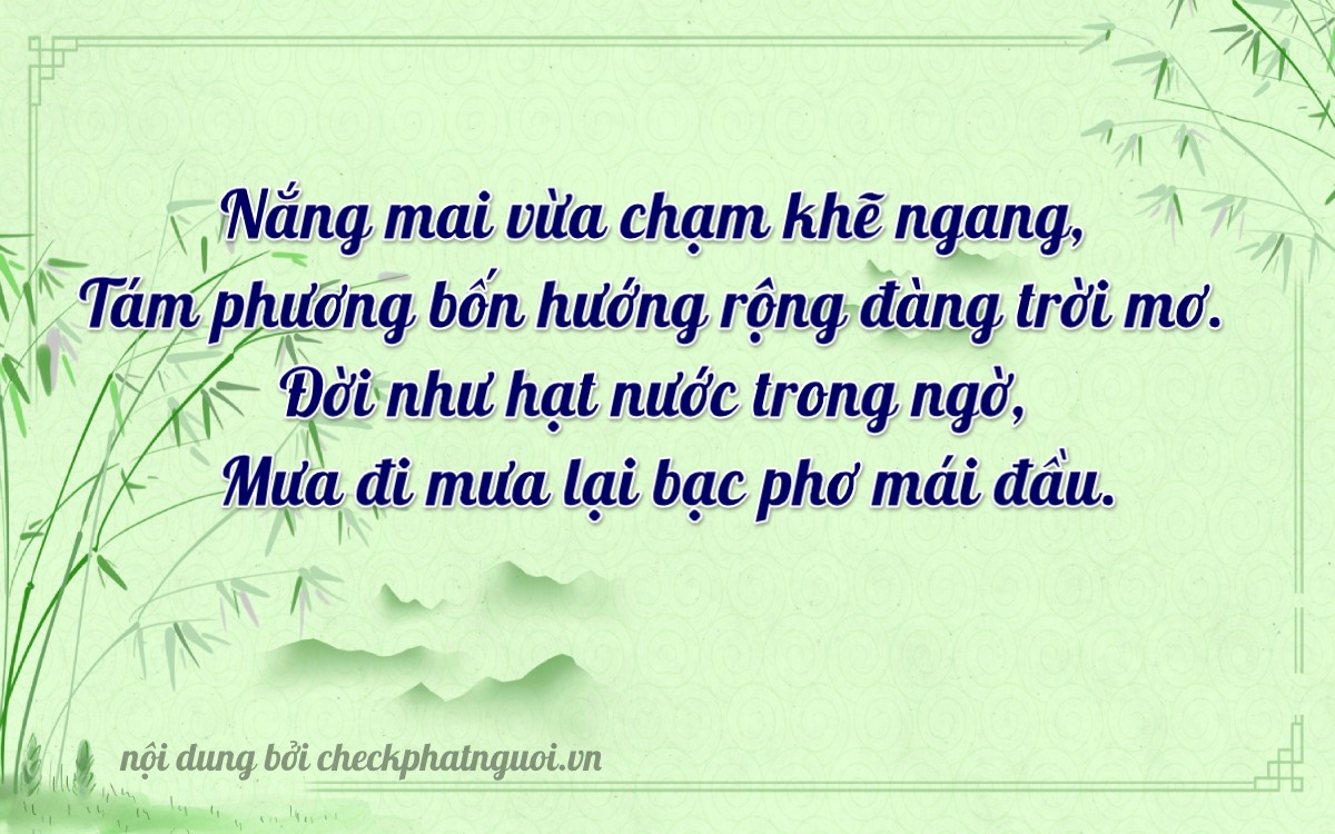 Bài thơ ý nghĩa cho <b>biển số 70B1-08040</b> tại website checkphatnguoi.vn