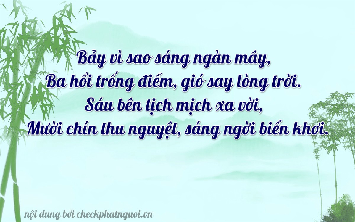 Bài thơ ý nghĩa cho <b>biển số 70B1-73619</b> tại website checkphatnguoi.vn
