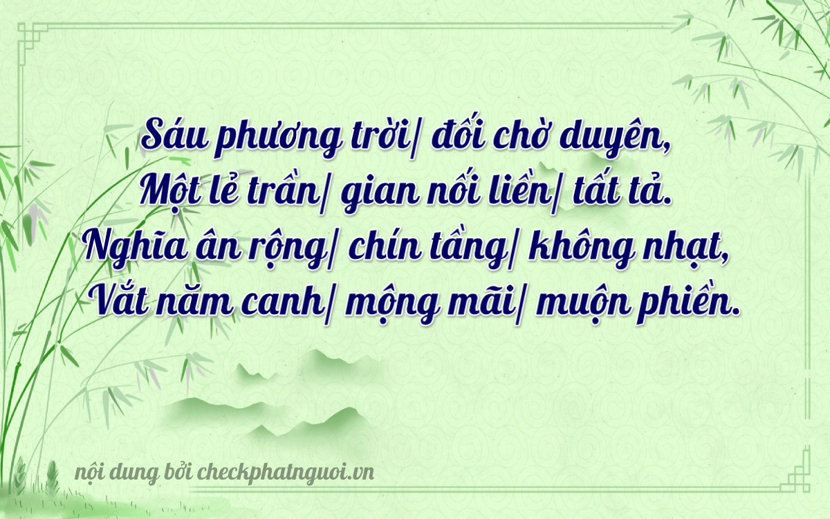 Bài thơ ý nghĩa cho <b>biển số 70C-01695</b> tại website checkphatnguoi.vn
