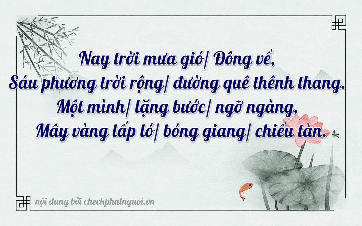 Bài thơ ý nghĩa cho <b>biển số 70D-00606</b> tại website checkphatnguoi.vn