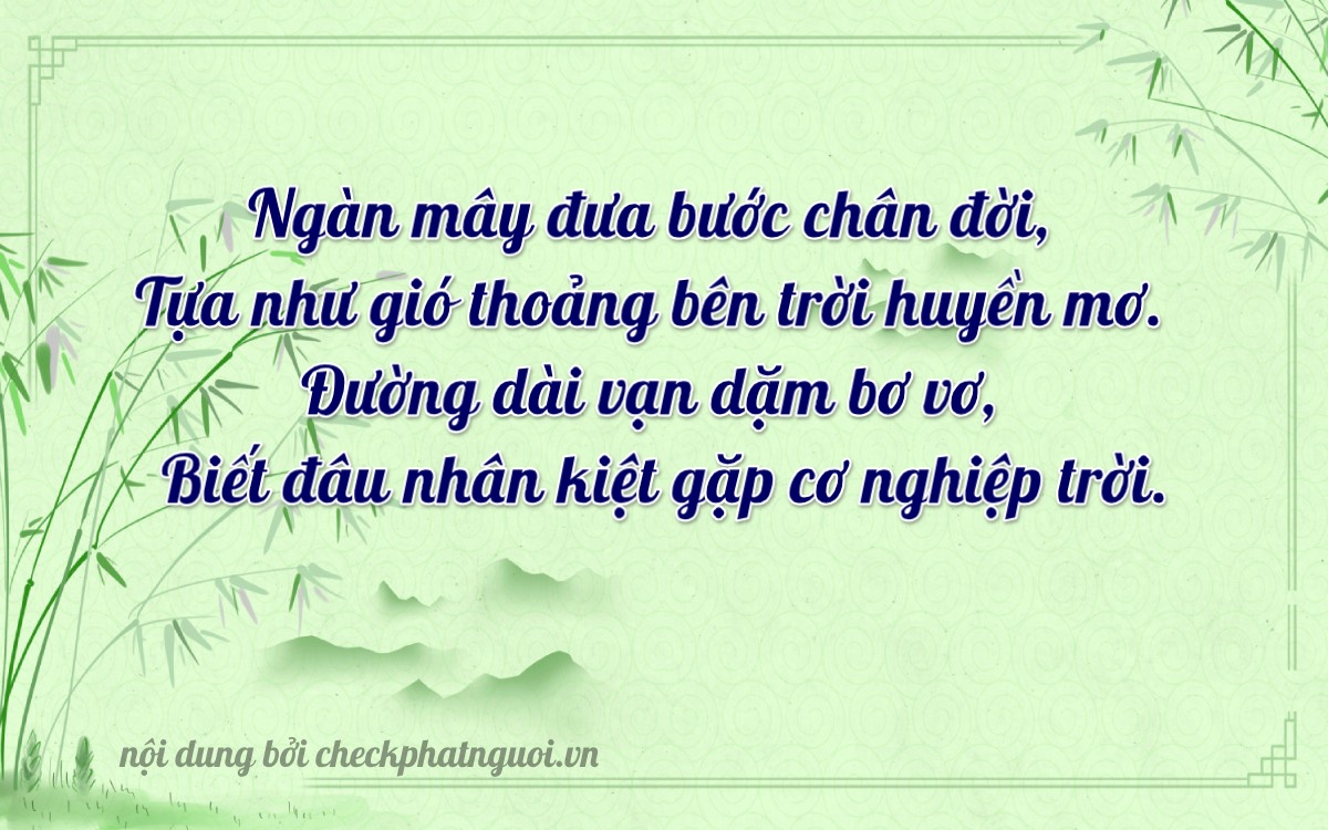 Bài thơ ý nghĩa cho <b>biển số 70D-00623</b> tại website checkphatnguoi.vn