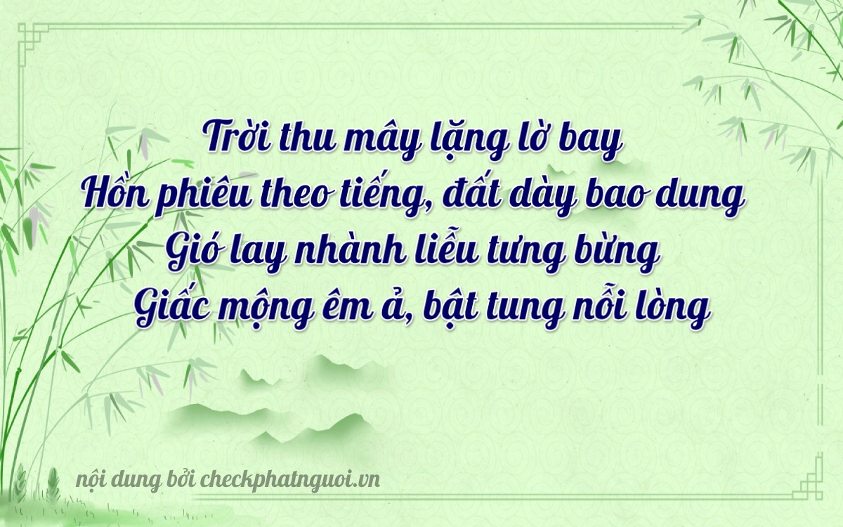 Bài thơ ý nghĩa cho <b>biển số 70D1-17155</b> tại website checkphatnguoi.vn